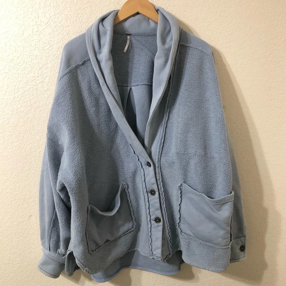 Free People Women's Jordan Jacket in Larkspur Blue - Size Large - Picture 2 of 11